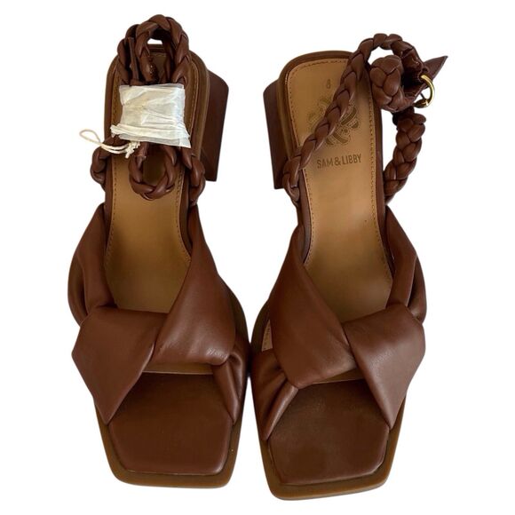 Sam & Libby Womens Sutton Adjustable Ankle Strap Sandal Dark Brown Size 8 NEW - Picture 3 of 13
